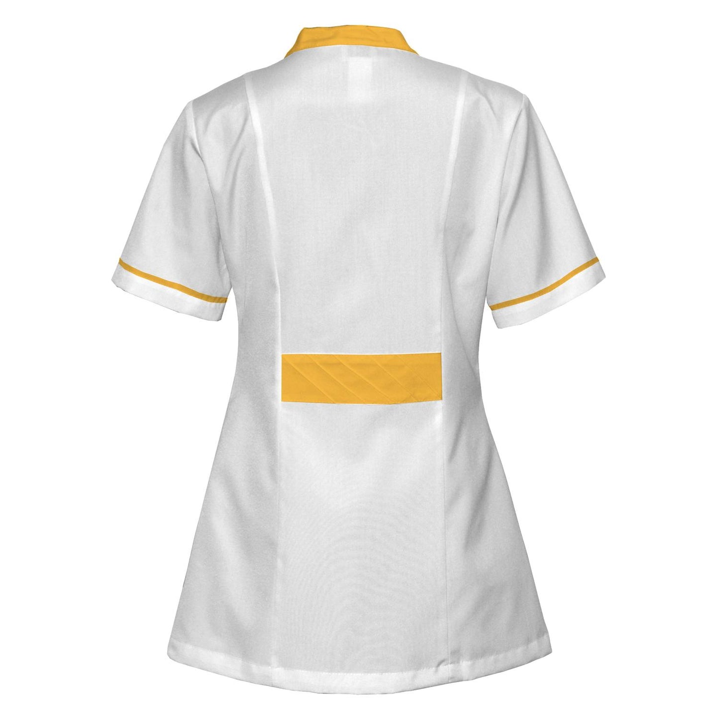 Women's white tunic with trim - Yellow 