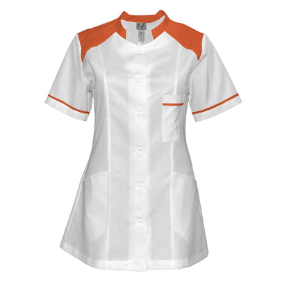 Order a women's white tunic with trim - Orange 