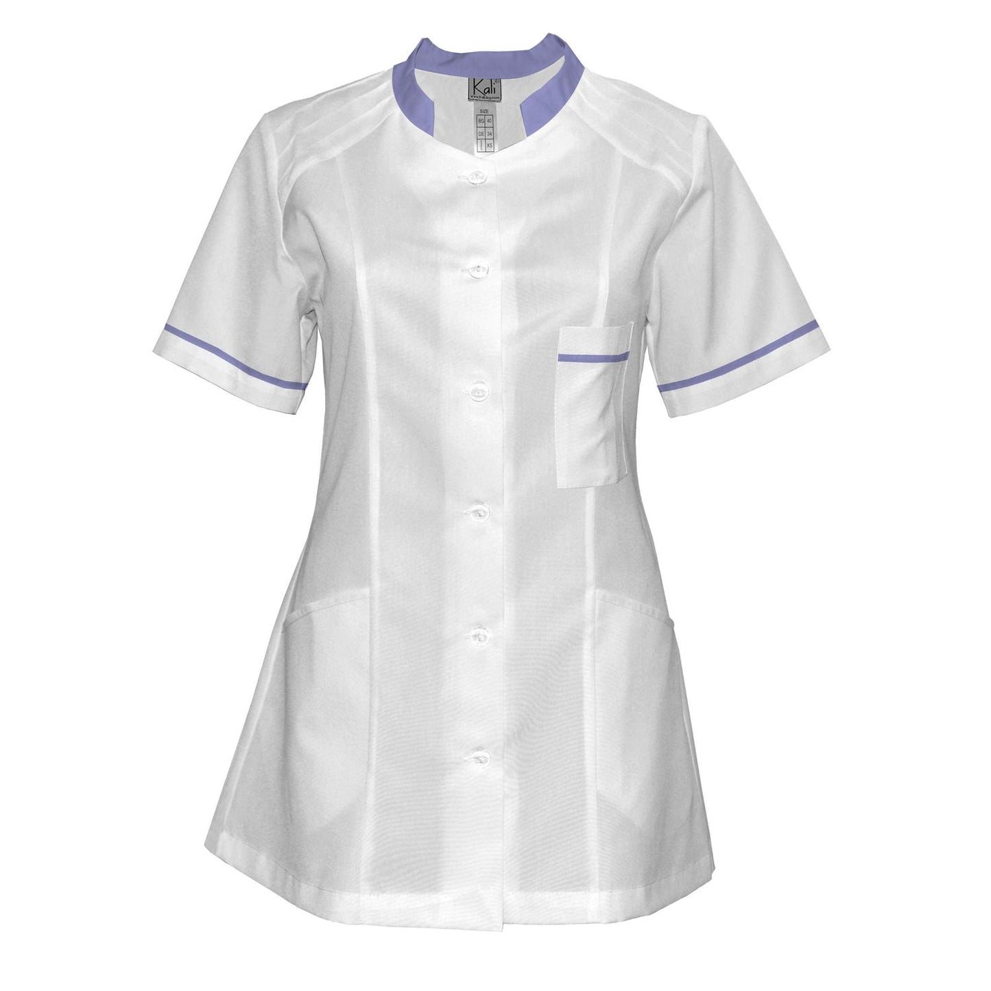 Order a women's white tunic with trim - Purple 