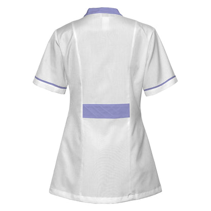 Order a women's white tunic with trim - Purple 