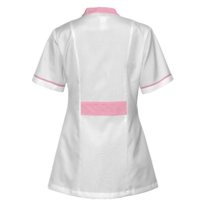 Túnica blanca de mujer con ribete - Rosa 