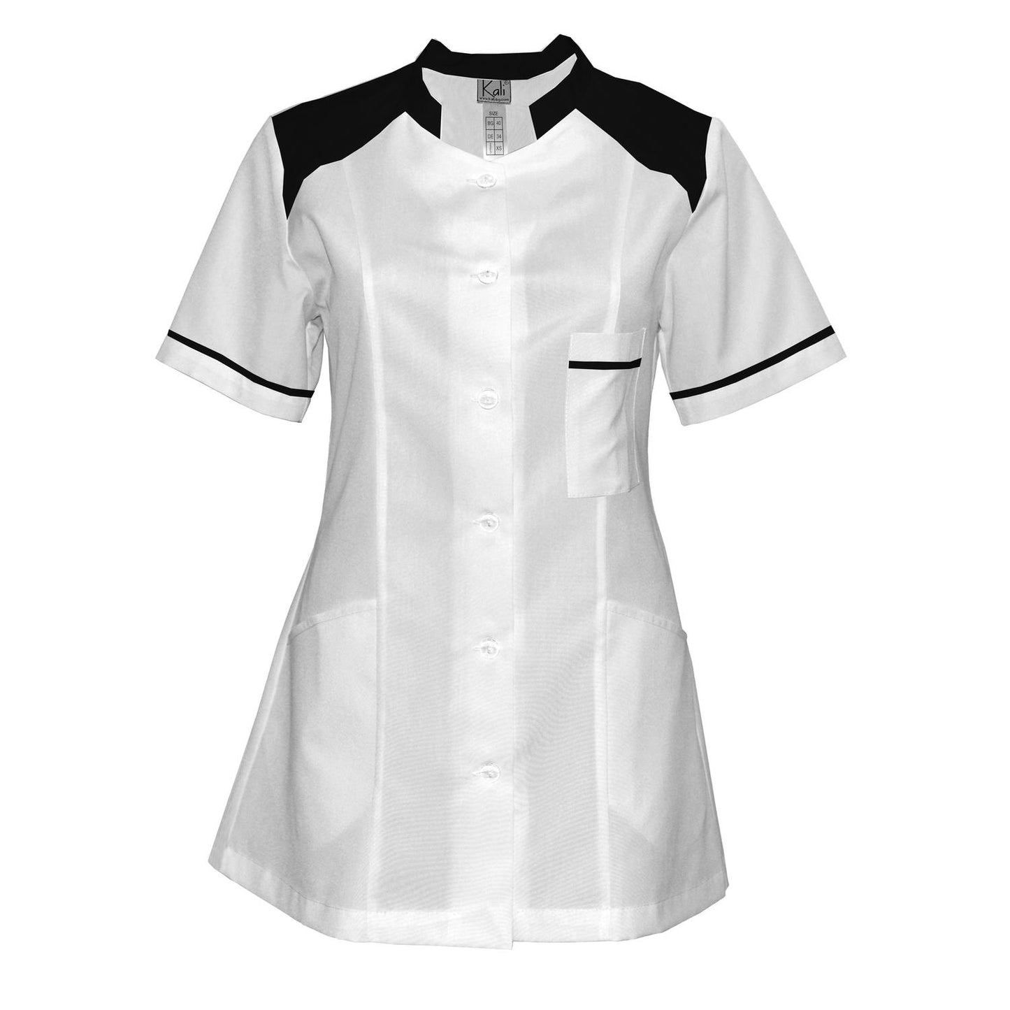 Order a women's white tunic with trim - Black 