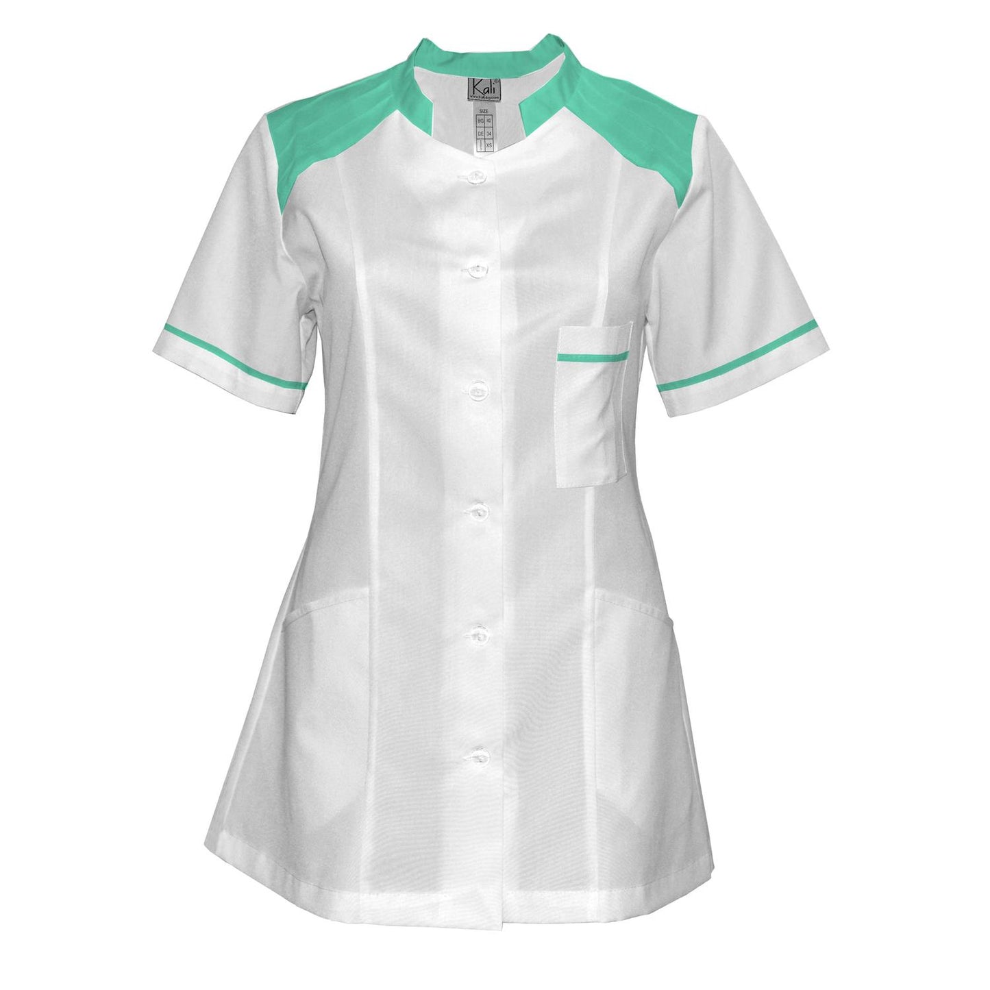 Order a women's white tunic with trimmings - Mint 