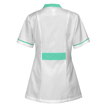 Order a women's white tunic with trimmings - Mint 