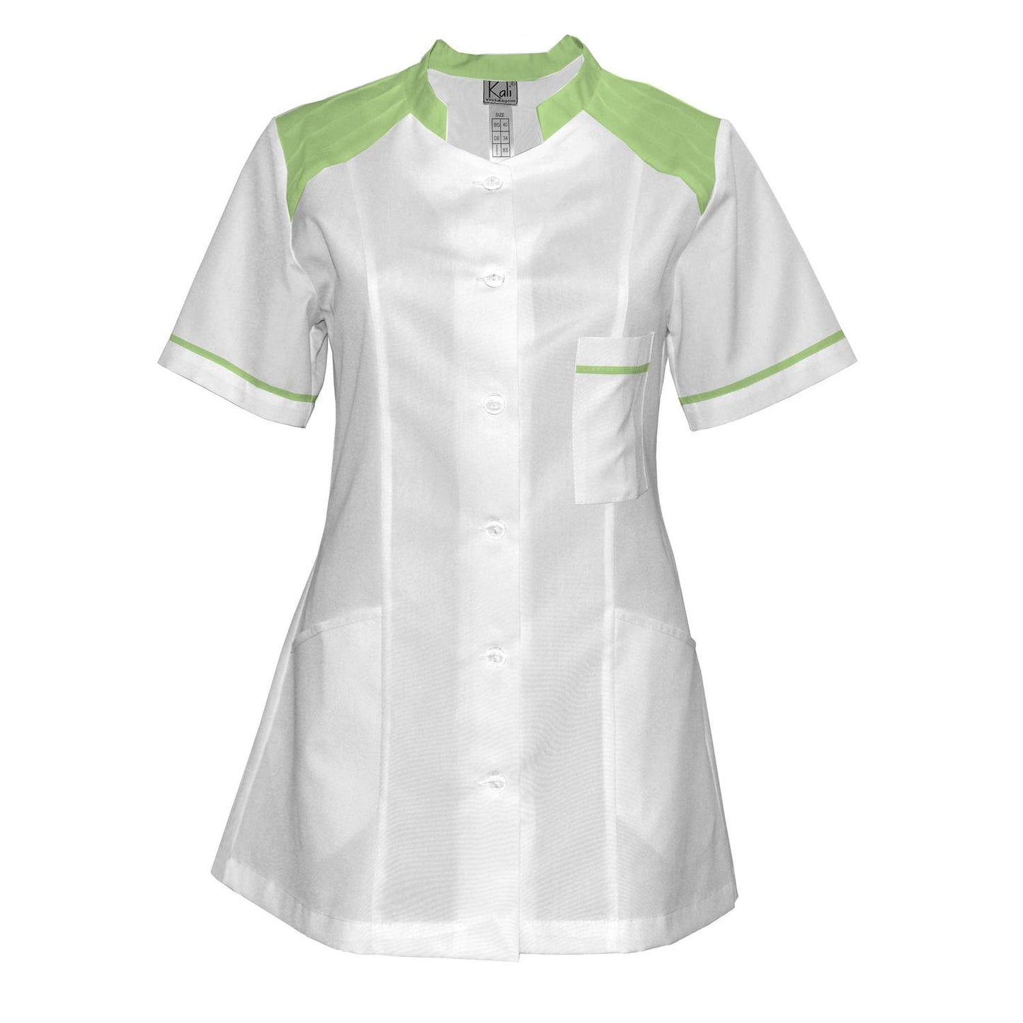 Order a women's white tunic with trim - Pale green 