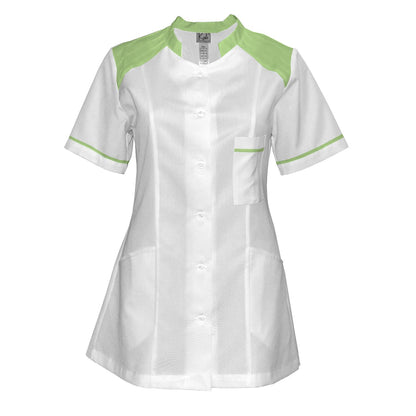 Order a women's white tunic with trim - Pale green 