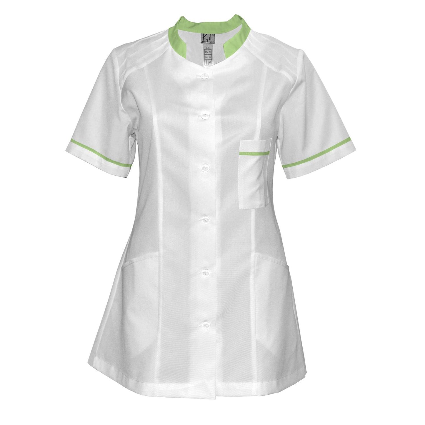 Order a women's white tunic with trim - Pale green 