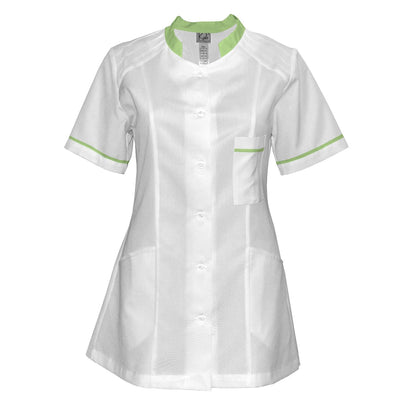 Order a women's white tunic with trim - Pale green 