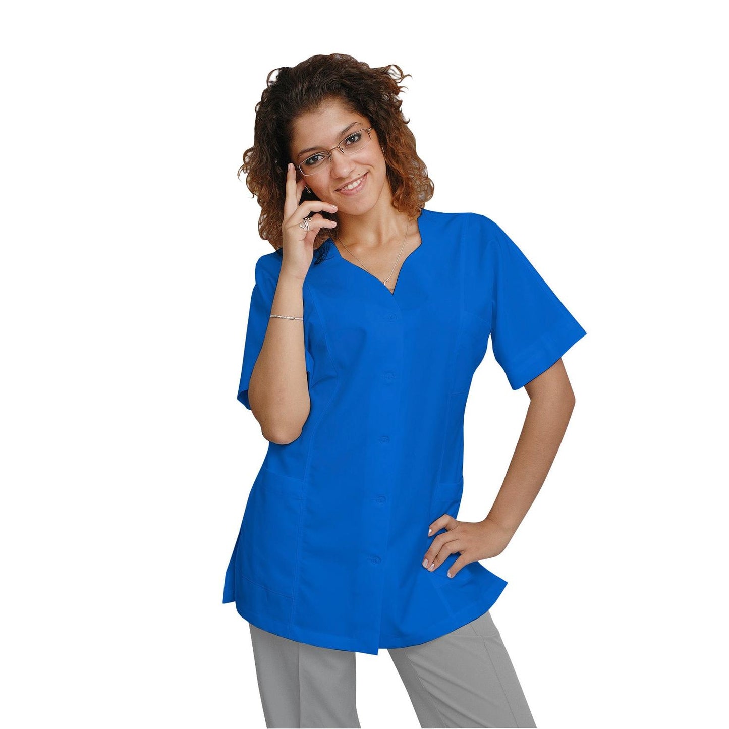 ORDER of a women's tunic - royal blue color with trim of the customer's choice, model FTSoft