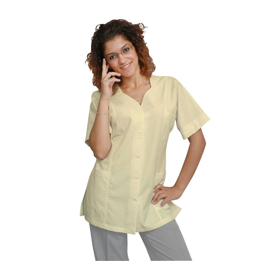 ORDER of a women's tunic - lemon color with trimming of the customer's choice, model FTSoft