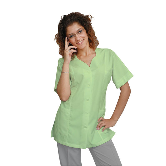 ORDER of a women's tunic - color pale green with trim of the customer's choice, model FTSoft