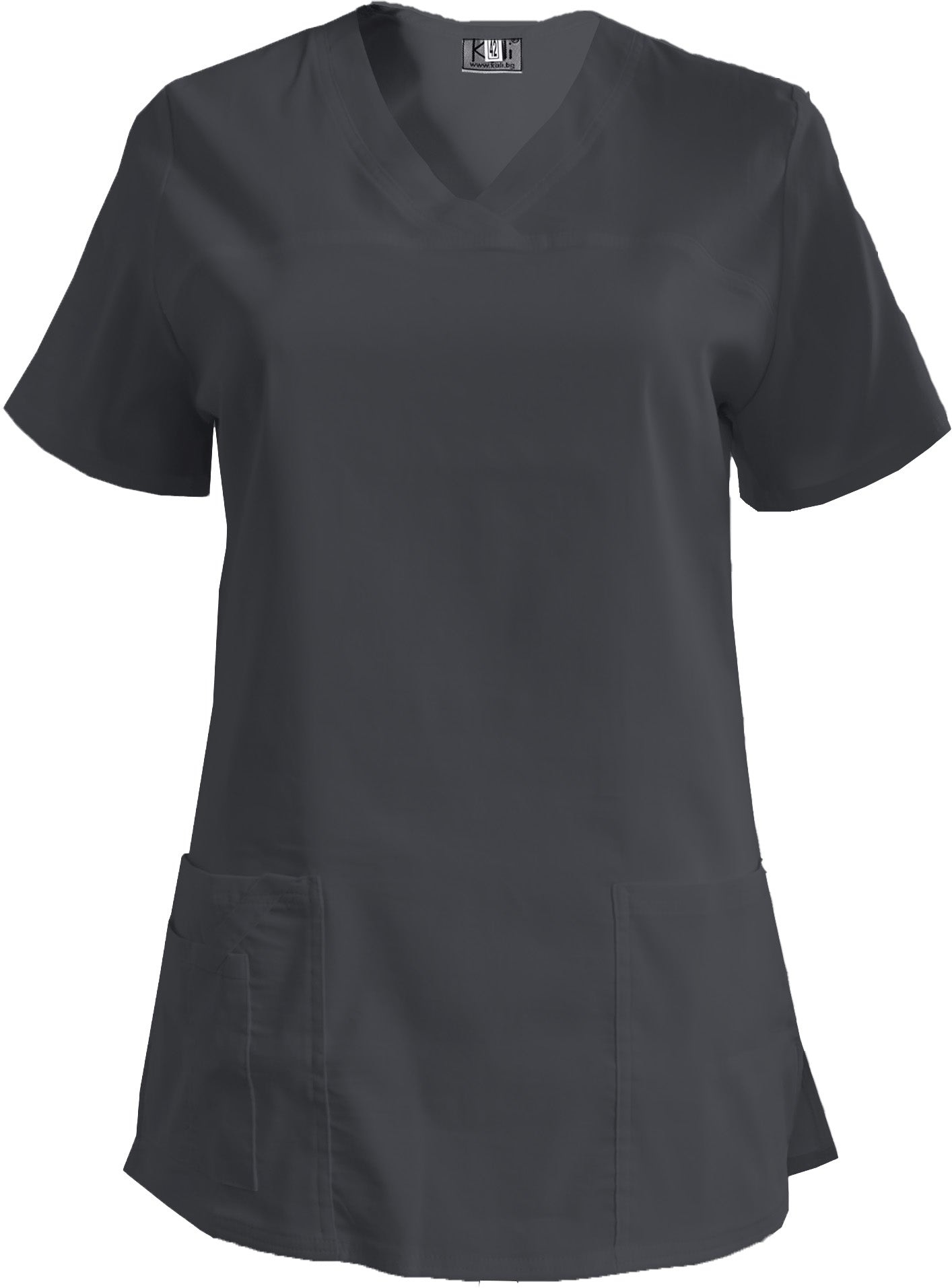 Women's elastic tunic - dark gray without additional edging, model FVE