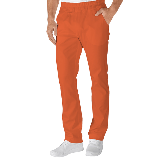 Men's trousers with two side pockets - orange color, model MR
