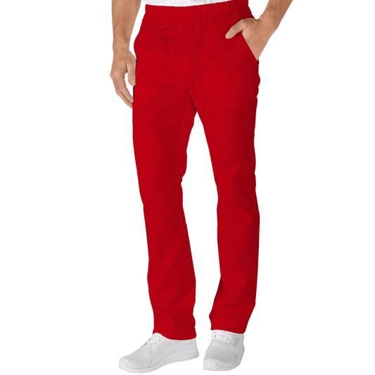 Men's trousers with two side pockets - color red, model MR