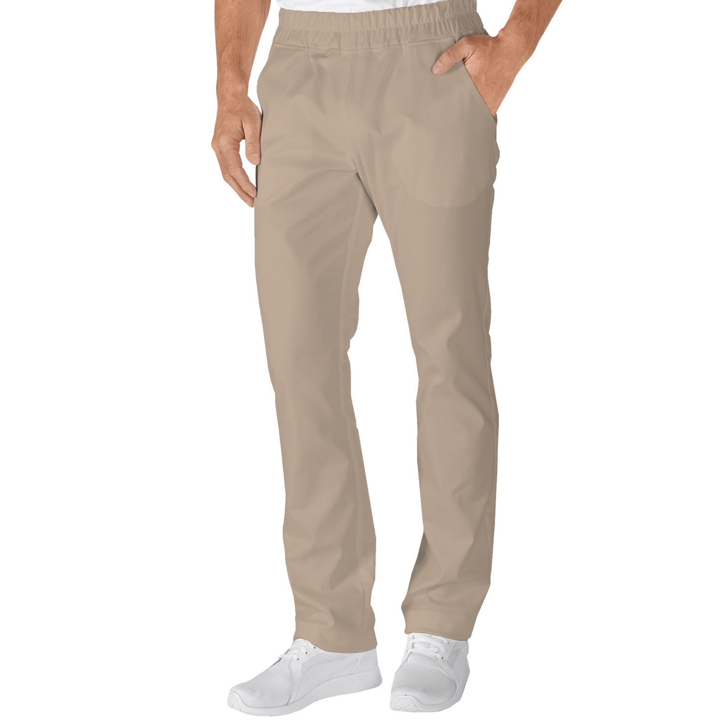 Men's trousers with two side pockets - beige color, model MR
