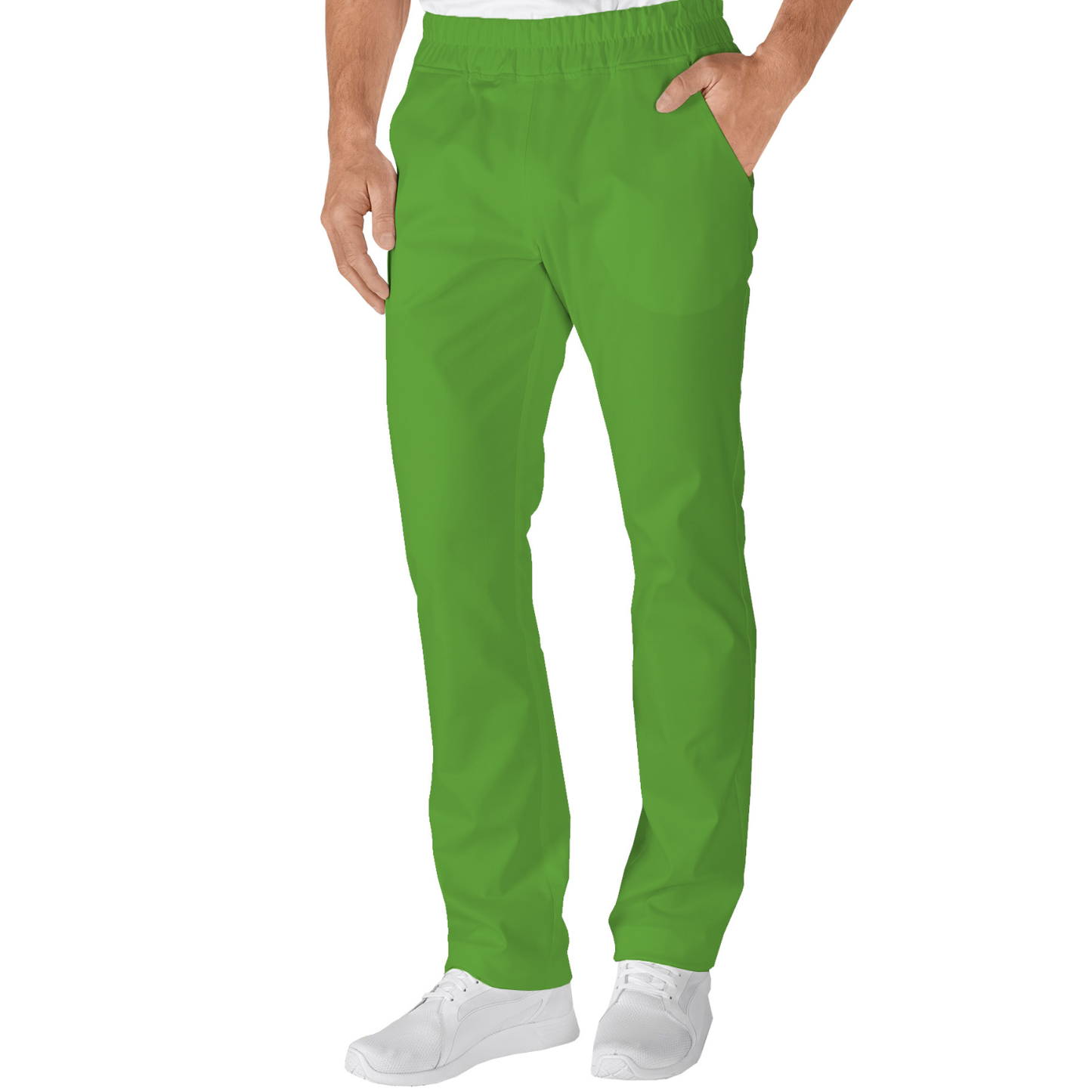 Men's trousers with two side pockets - pistachio color, model MR