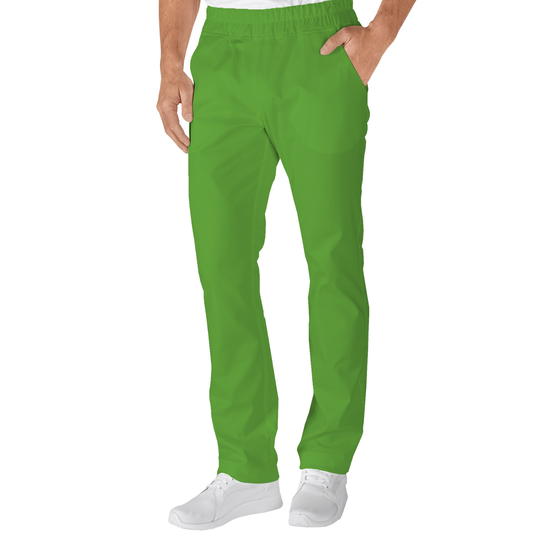 Men's trousers with two side pockets - pistachio color, model MR