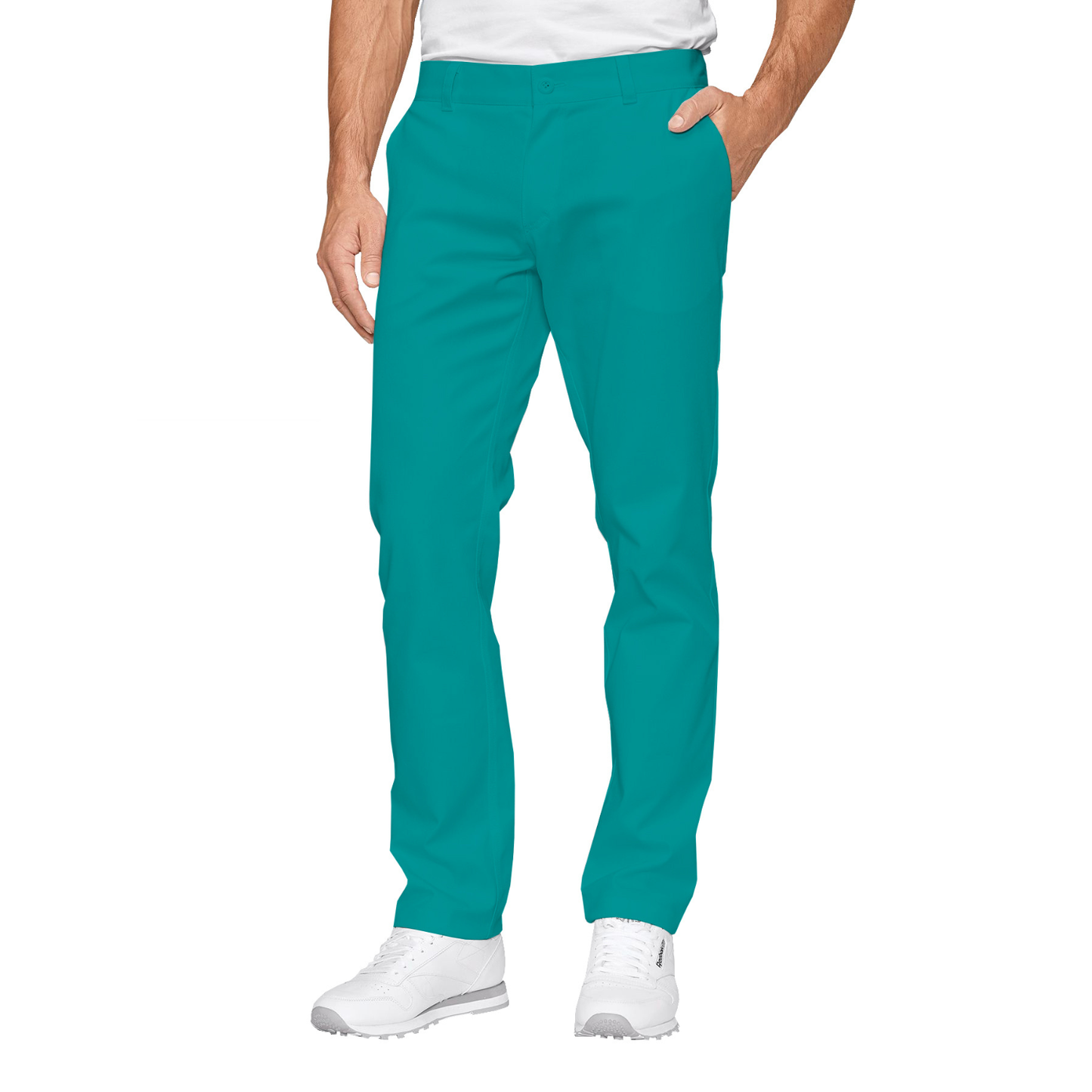 Men's formal trousers - color sea green, model MPOF