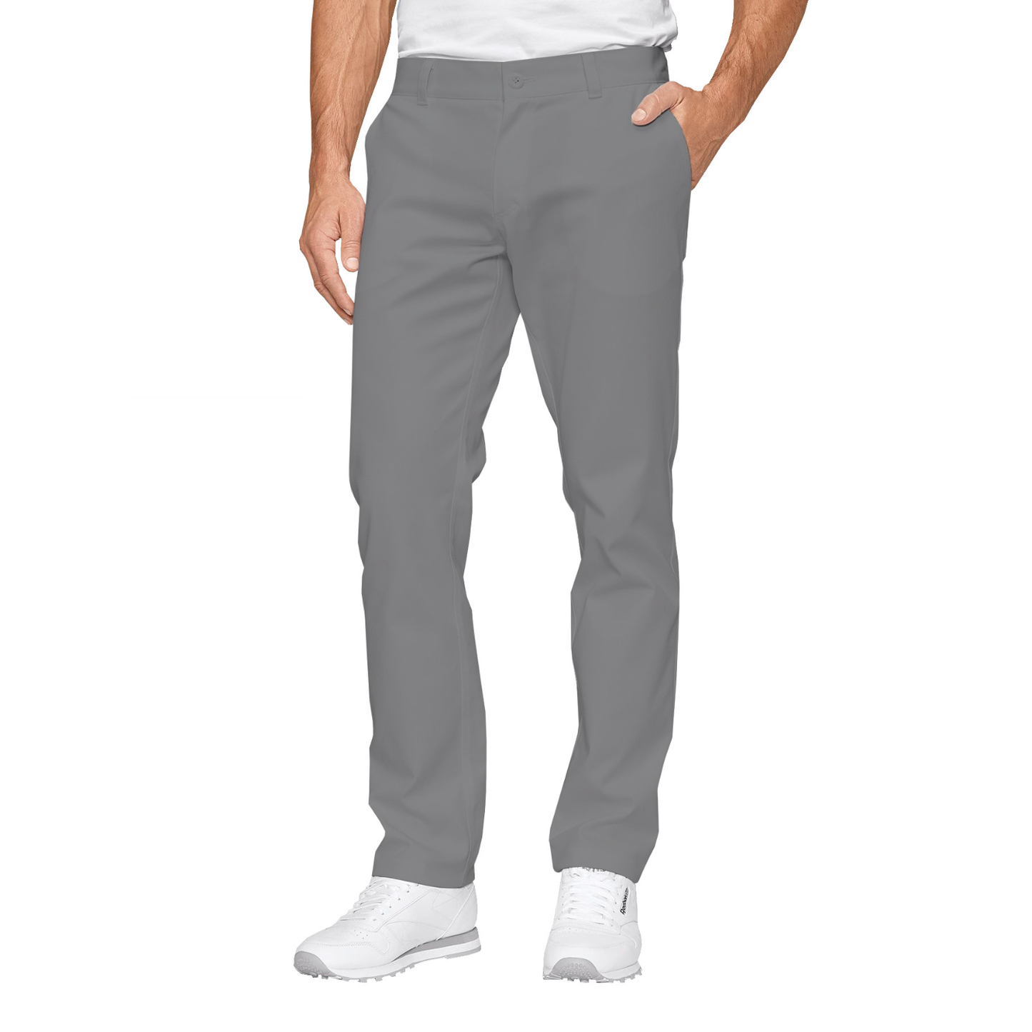 Men's formal trousers - color light gray, model MPOF