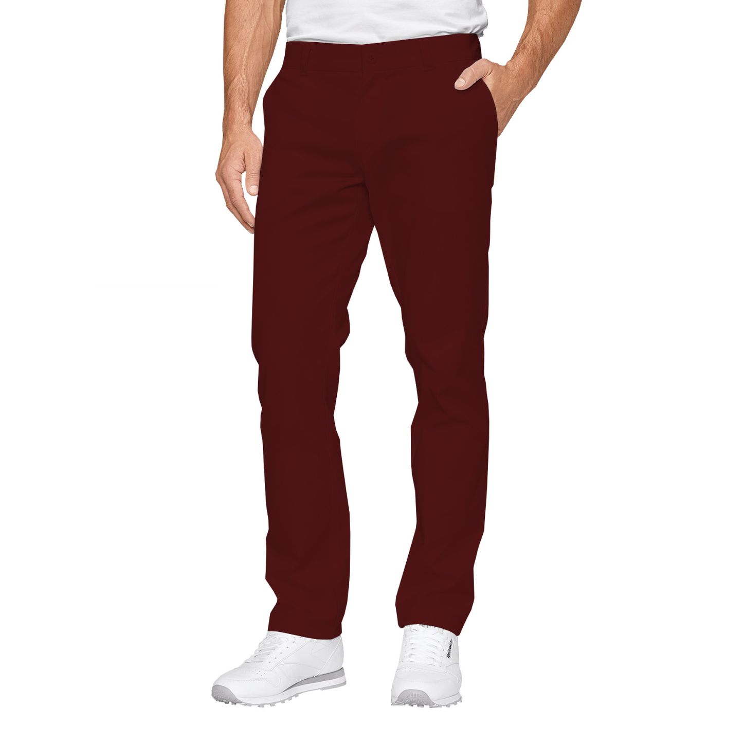 Men's formal trousers - wine color, model MPOF