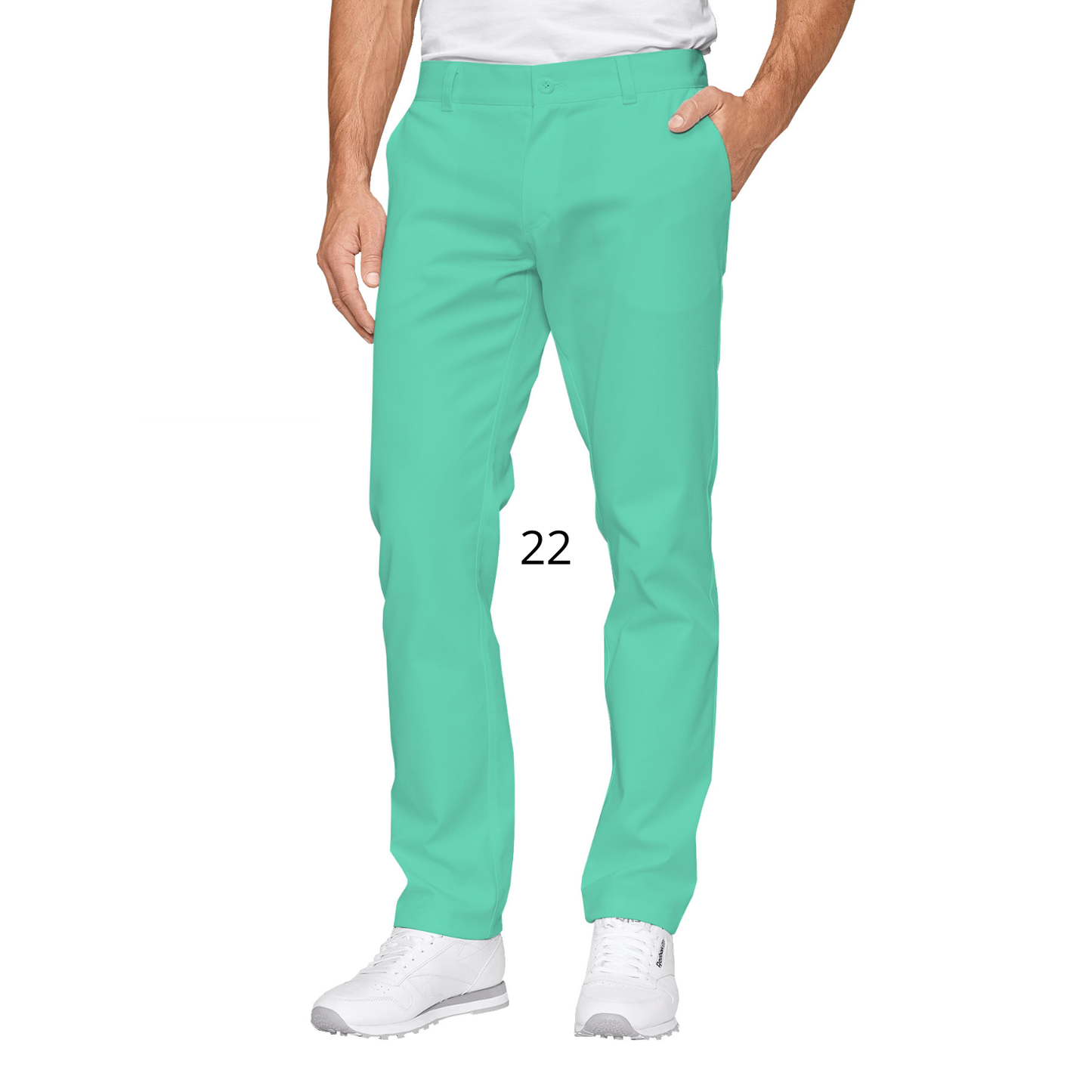 Men's formal trousers - mint color, model MPOF