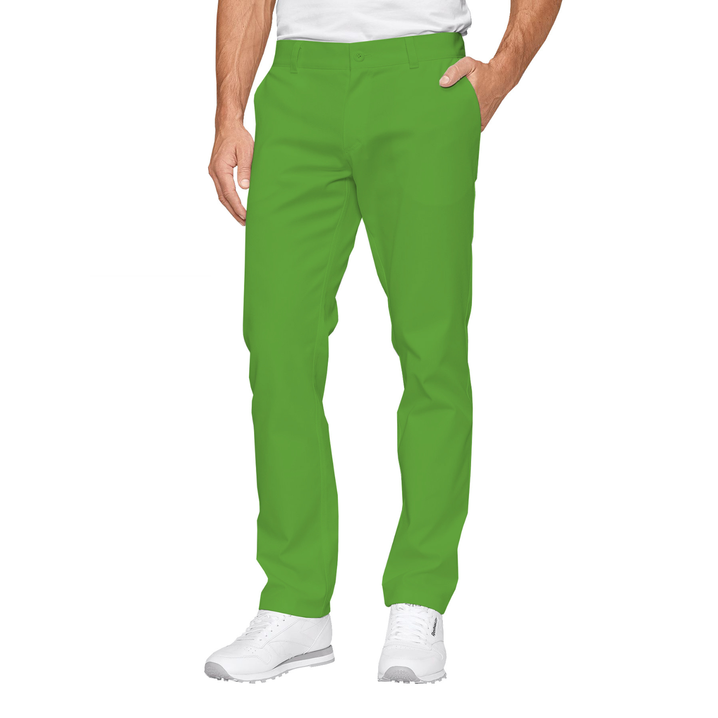 Men's formal trousers - pistachio color, model MPOF