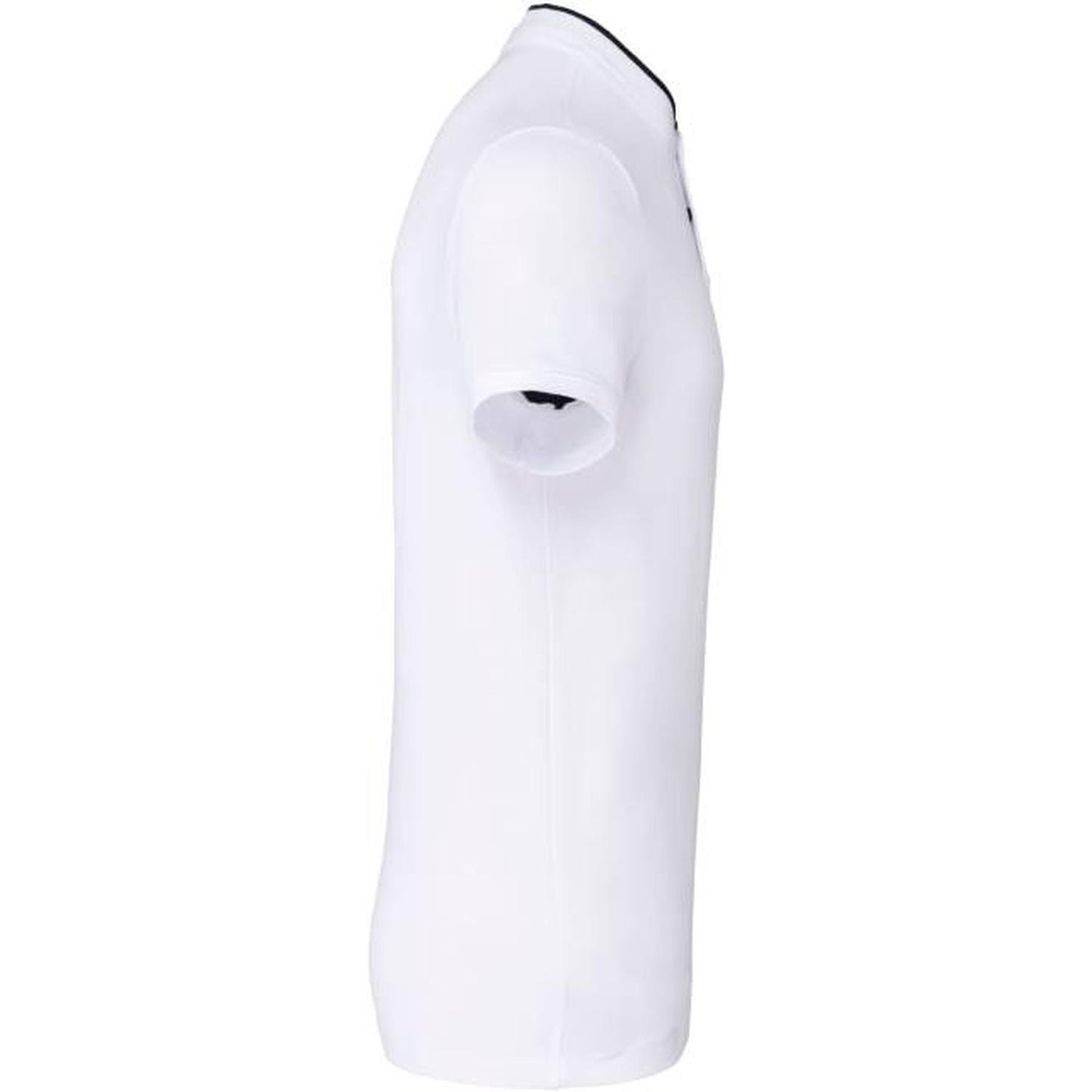 Мъжка поло блуза с попска яка - цвят бял - тъмносин – Медицински облекла Кали