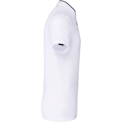 Мъжка поло блуза с попска яка - цвят бял - тъмносин – Медицински облекла Кали