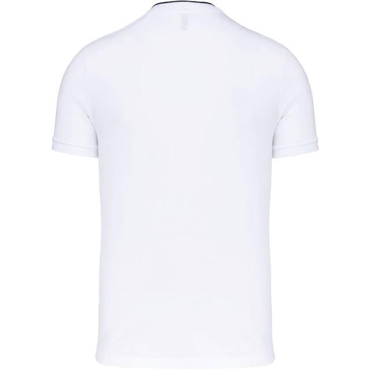 Мъжка поло блуза с попска яка - цвят бял - тъмносин – Медицински облекла Кали