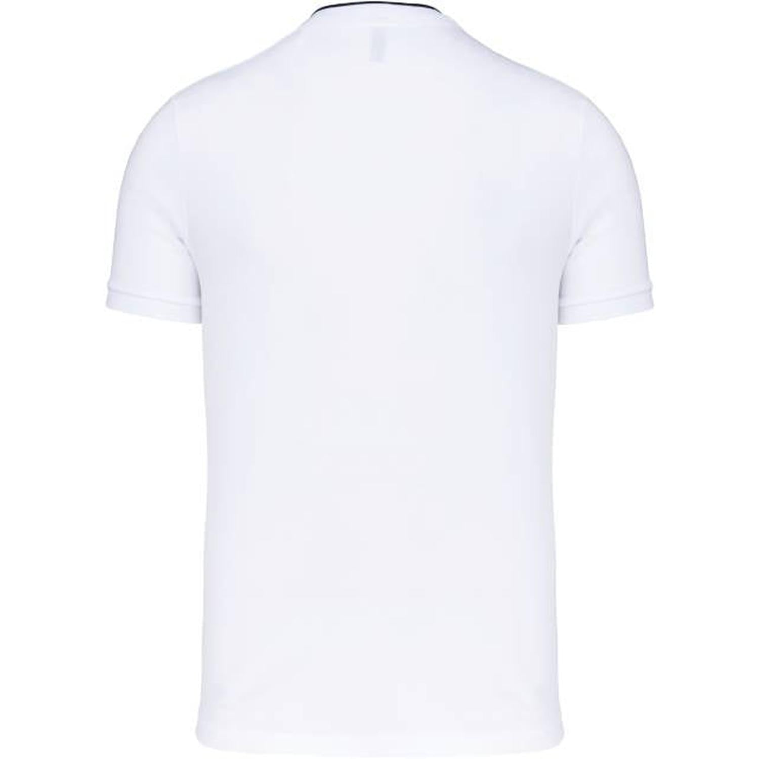 Мъжка поло блуза с попска яка - цвят бял - тъмносин – Медицински облекла Кали