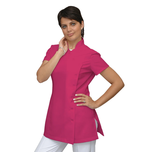 ПОРЪЧКА на дамска туника странично закопчаване - цвят цикламен, модел F207-4A – Медицински облекла Кали