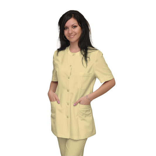 ПОРЪЧКА на дамска туника - цвят лимонов, модел F222-2U – Медицински облекла Кали