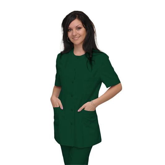 ПОРЪЧКА на дамска туника - цвят маслено зелен , модел F222-2U – Медицински облекла Кали