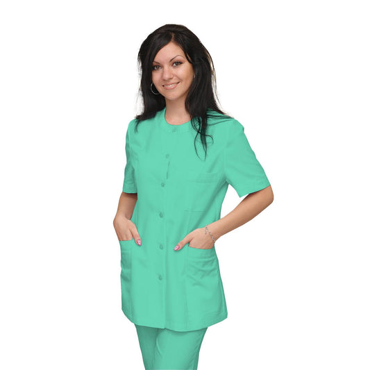 ПОРЪЧКА на дамска туника - цвят мента, модел F222-2U – Медицински облекла Кали