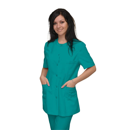 ПОРЪЧКА на дамска туника - цвят морско зелен, модел F222-2U – Медицински облекла Кали