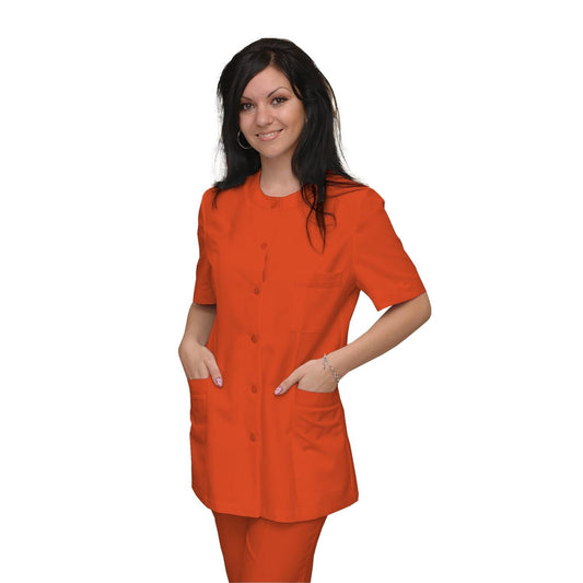 ПОРЪЧКА на дамска туника - цвят оранжев , модел F222-2U – Медицински облекла Кали