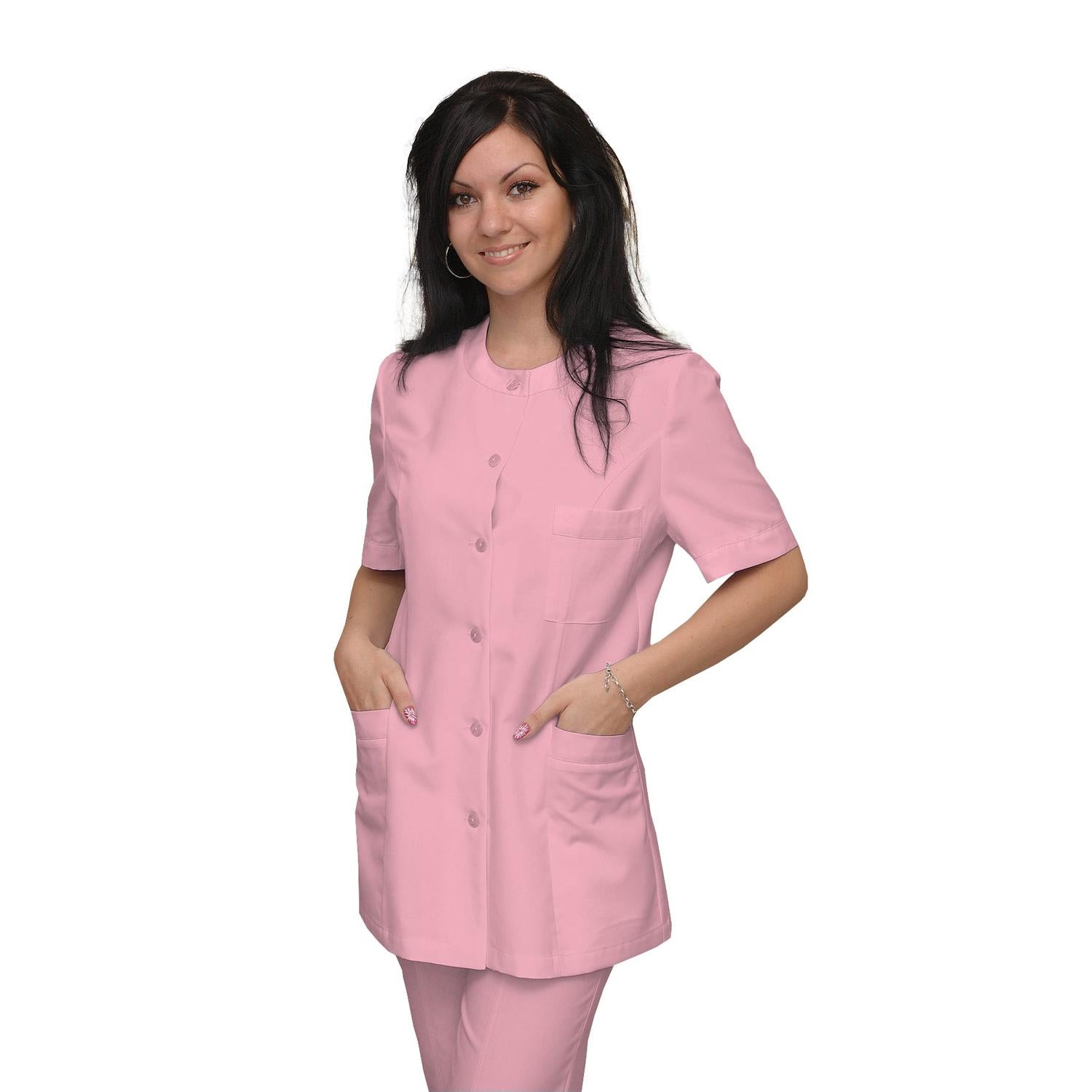 ПОРЪЧКА на дамска туника - цвят розов, модел F222-2U – Медицински облекла Кали