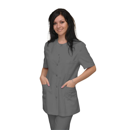 ПОРЪЧКА на дамска туника - цвят светло сив , модел F222-2U – Медицински облекла Кали