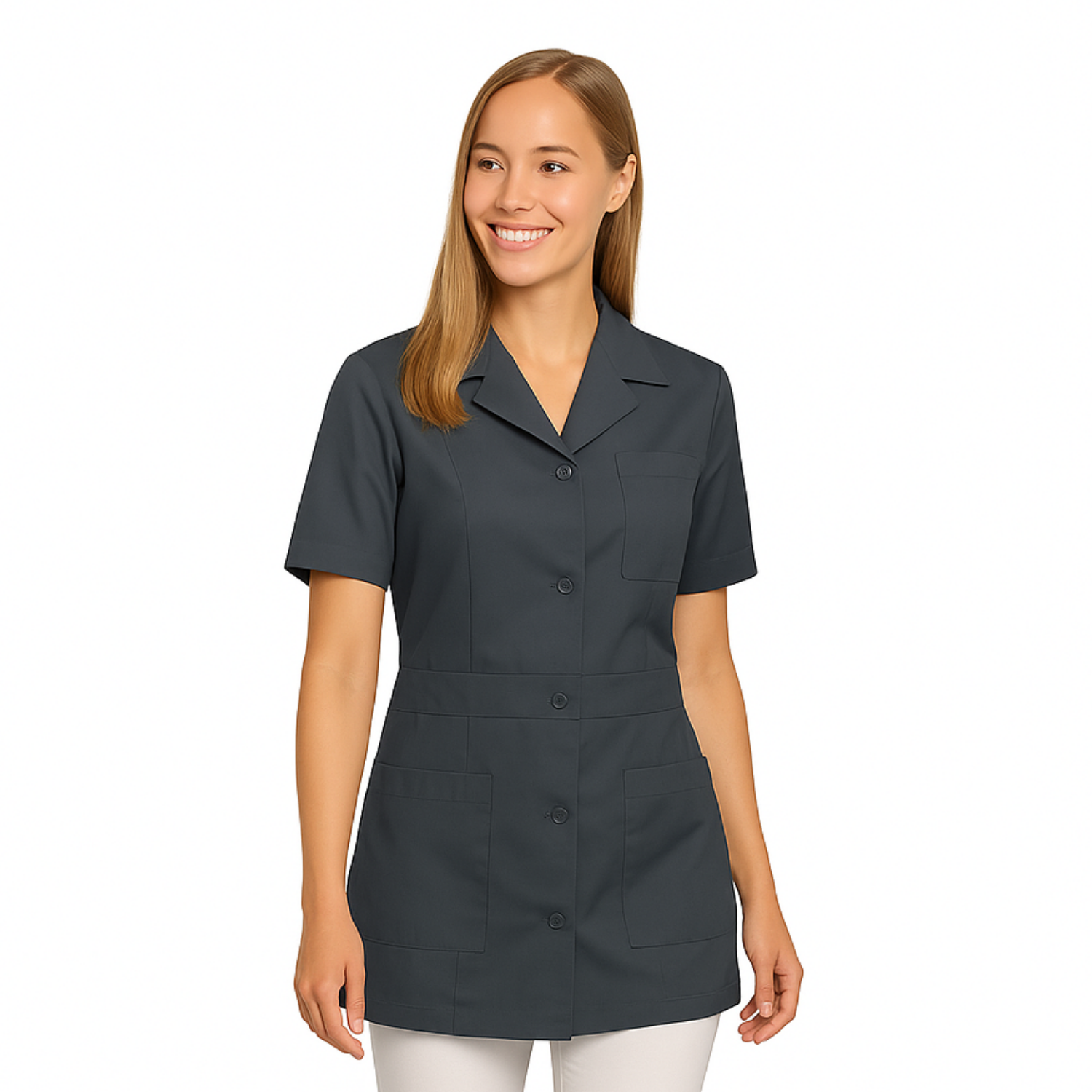 ПОРЪЧКА на дамска туника - цвят тъмно сив, модел F230-1 – Медицински облекла Кали