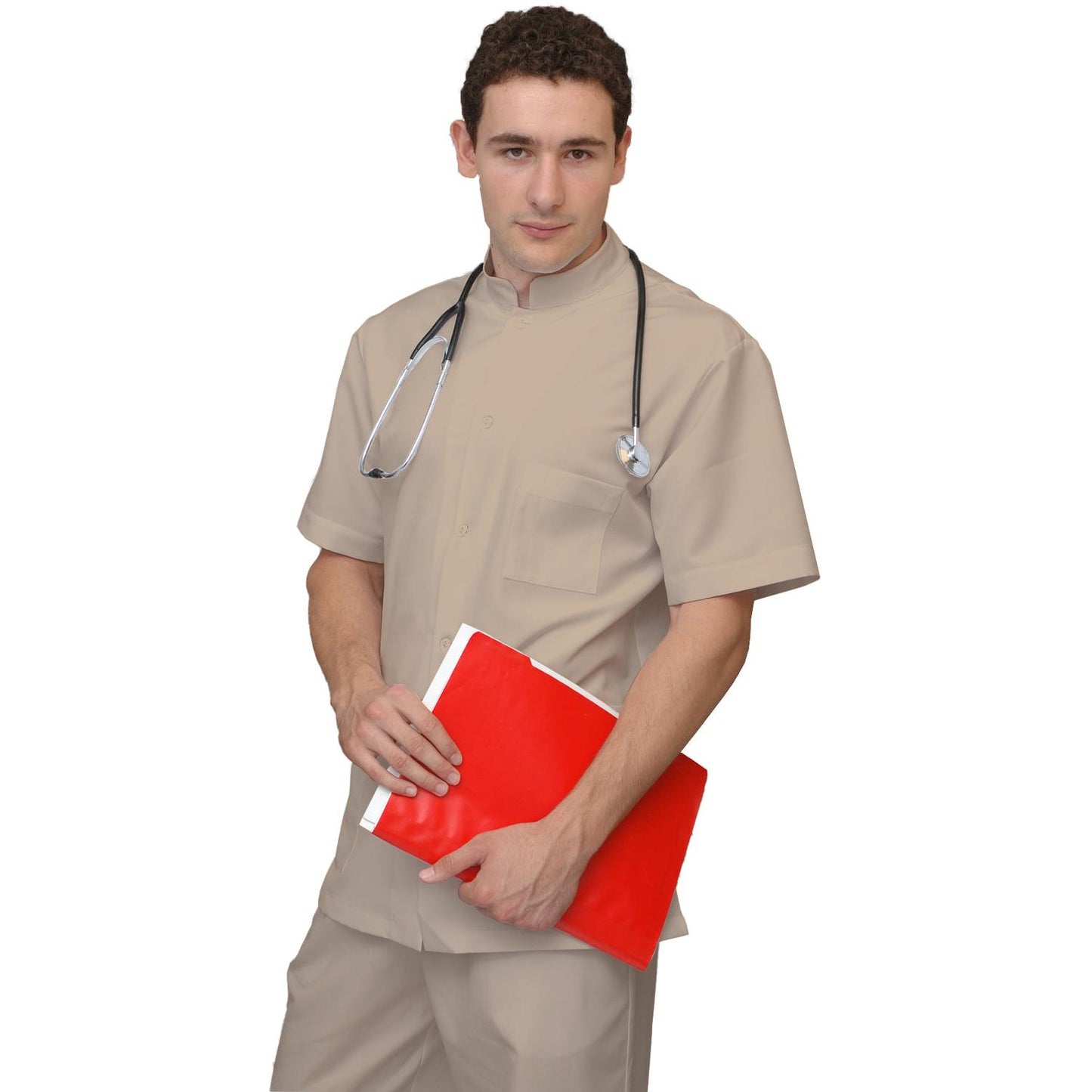 ПОРЪЧКА на мъжка цветна туника - цвят бежов, модел MS213-31 – Медицински облекла Кали