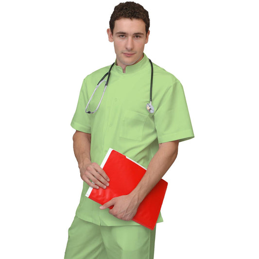 ПОРЪЧКА на мъжка цветна туника - цвят бледо зелен, модел MS213-31 – Медицински облекла Кали