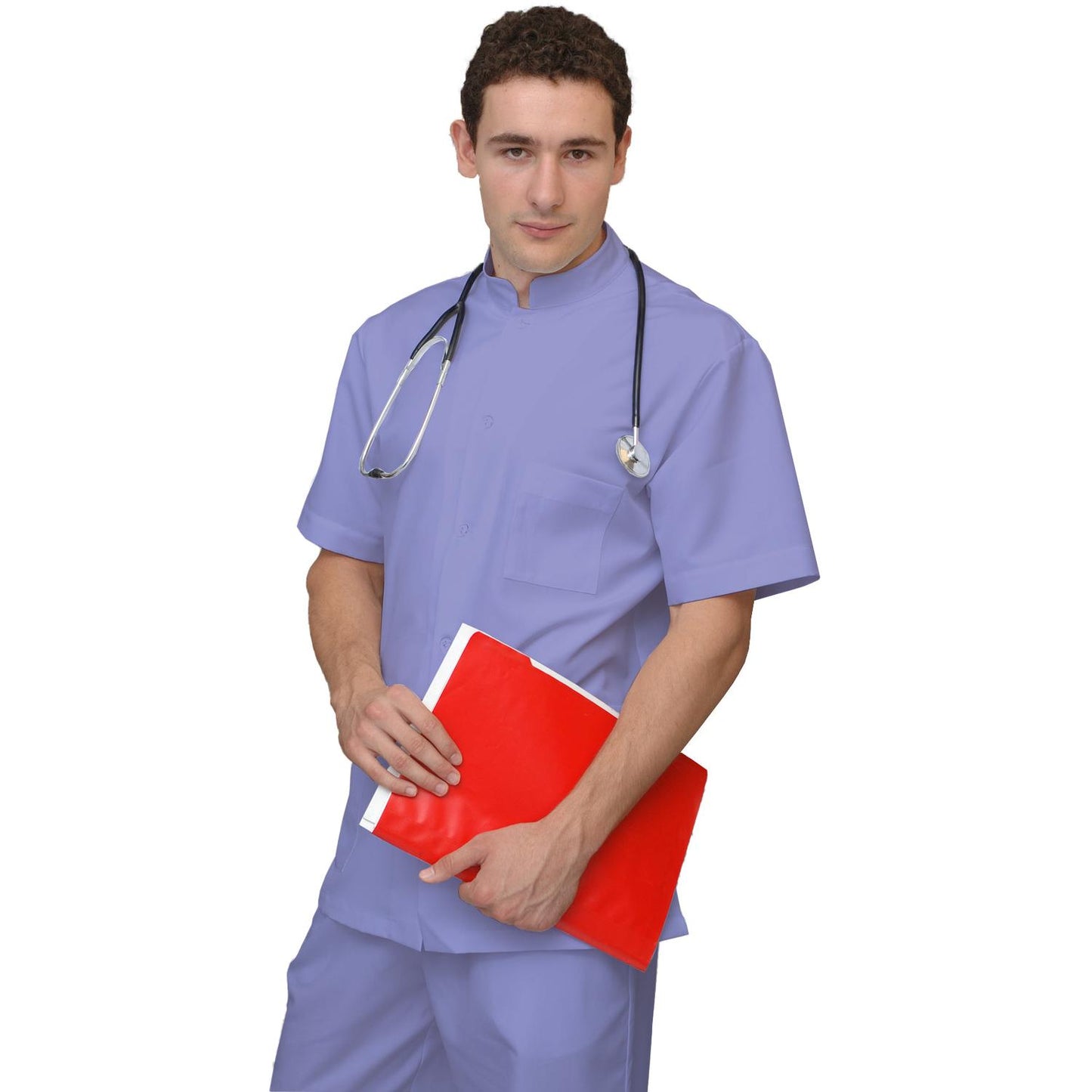 ПОРЪЧКА на мъжка цветна туника - цвят лилав, модел MS213-31 – Медицински облекла Кали