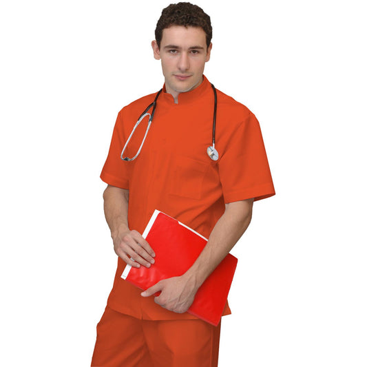 ПОРЪЧКА на мъжка цветна туника - цвят оранжев, модел MS213-31 – Медицински облекла Кали