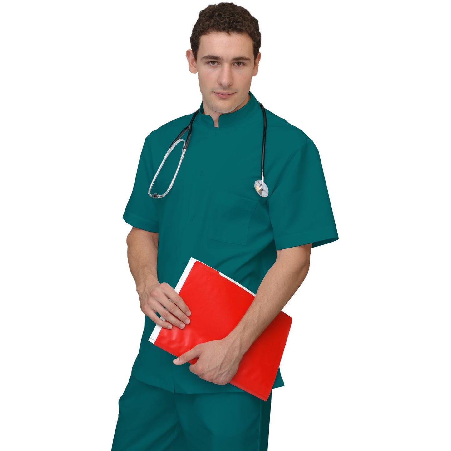 ПОРЪЧКА на мъжка цветна туника - цвят тъмно морско зелен, модел MS213-31 – Медицински облекла Кали