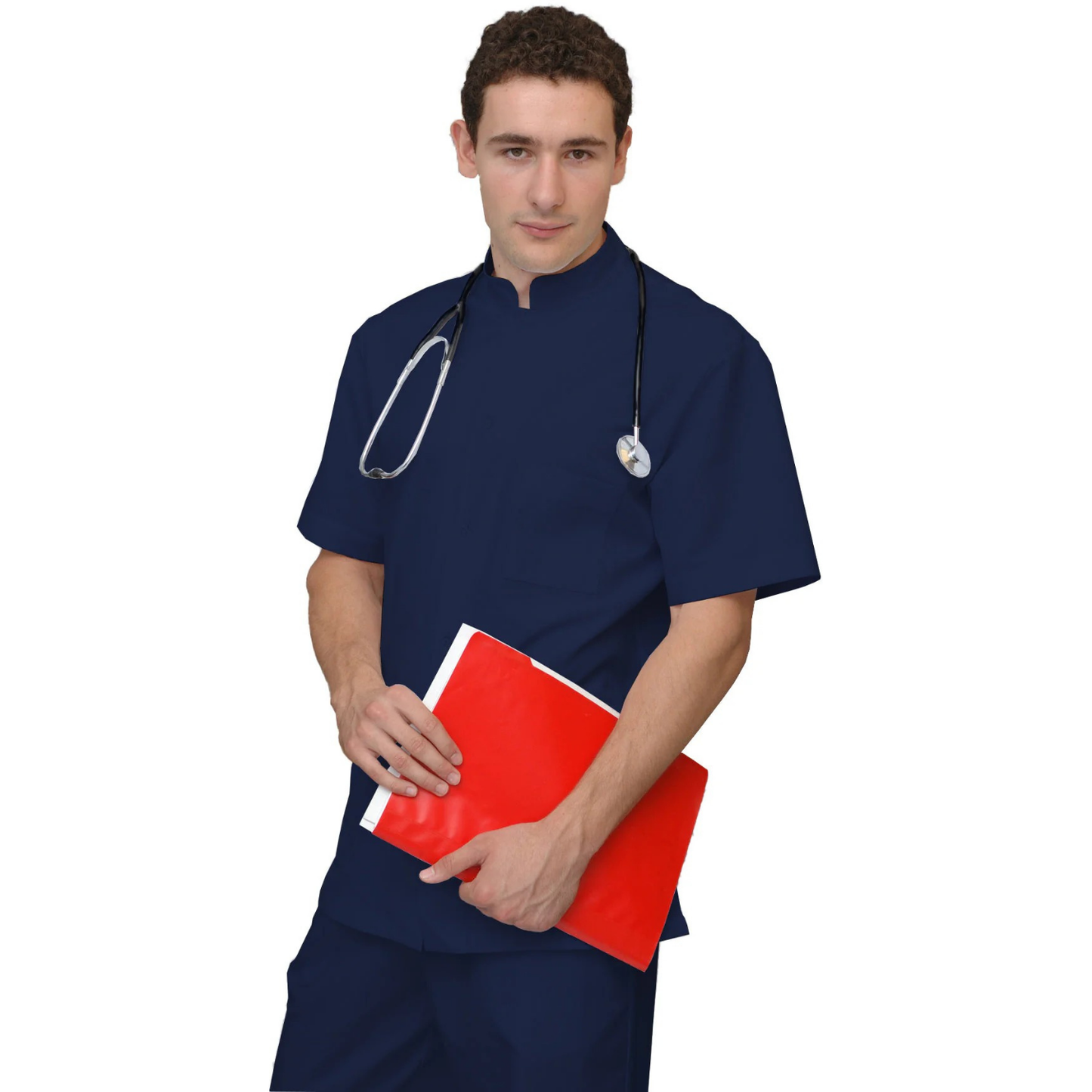 ПОРЪЧКА на мъжка цветна туника - цвят тъмносин, модел MS213-31 – Медицински облекла Кали