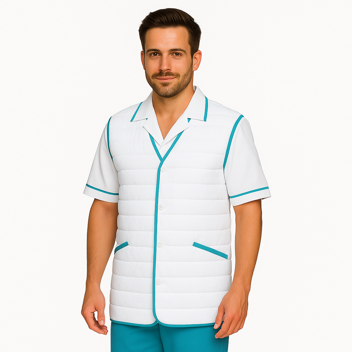 Унисекс бял елек , модел EVSL – Медицински облекла Кали