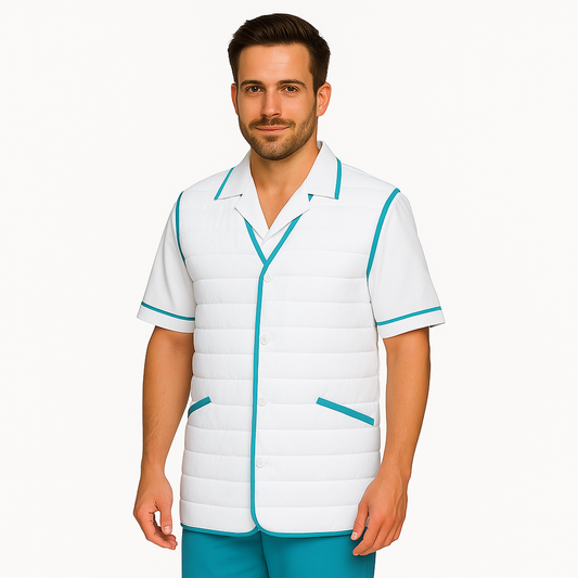 Унисекс бял елек , модел EVSL – Медицински облекла Кали