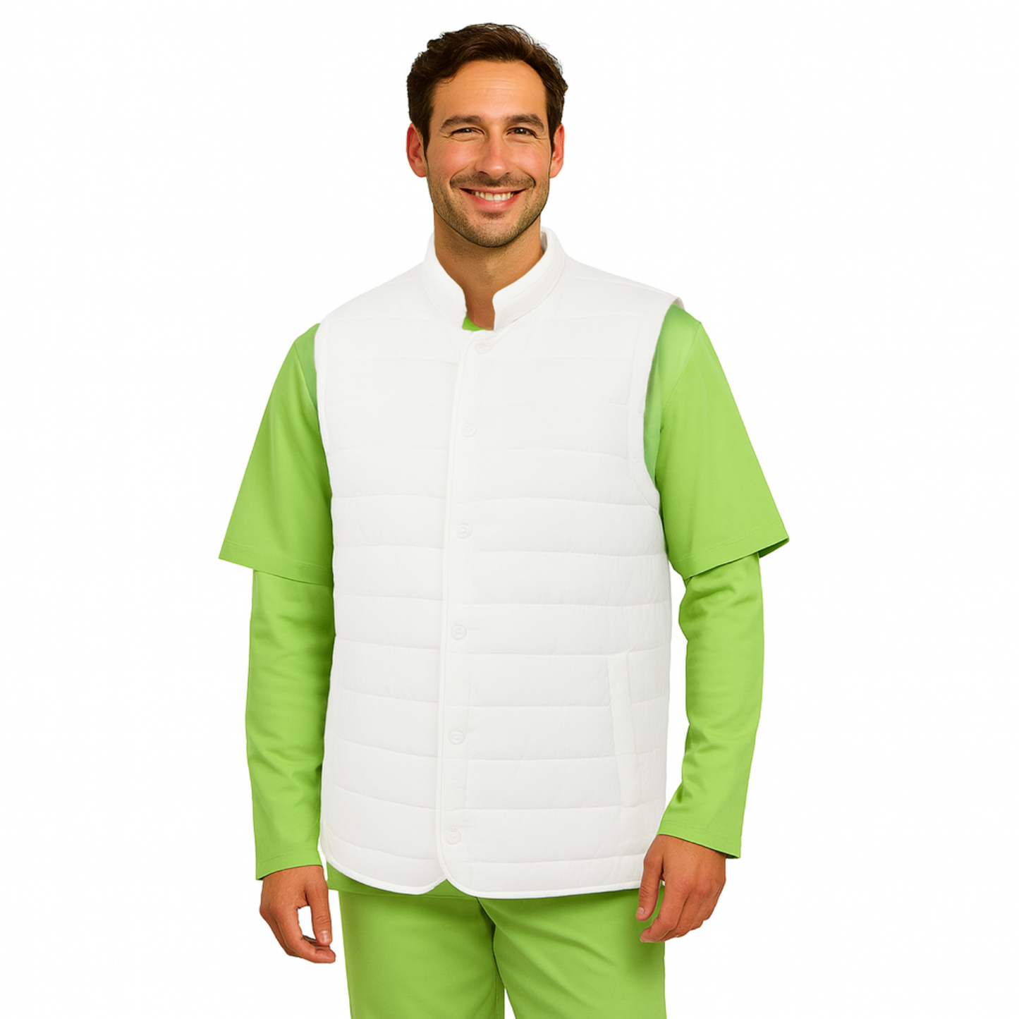 Унисекс елек- цвят бял, модел ES008 – Медицински облекла Кали