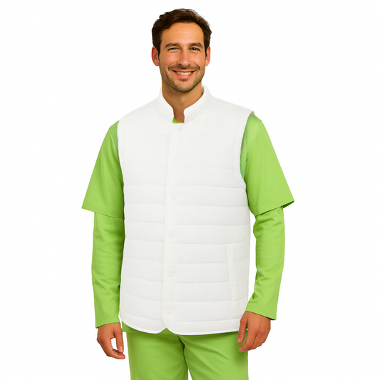 Унисекс елек- цвят бял, модел ES008 – Медицински облекла Кали