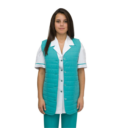 Унисекс елек - цвят черен, модел EV008, V-образно деколте, закопчаване с копчета